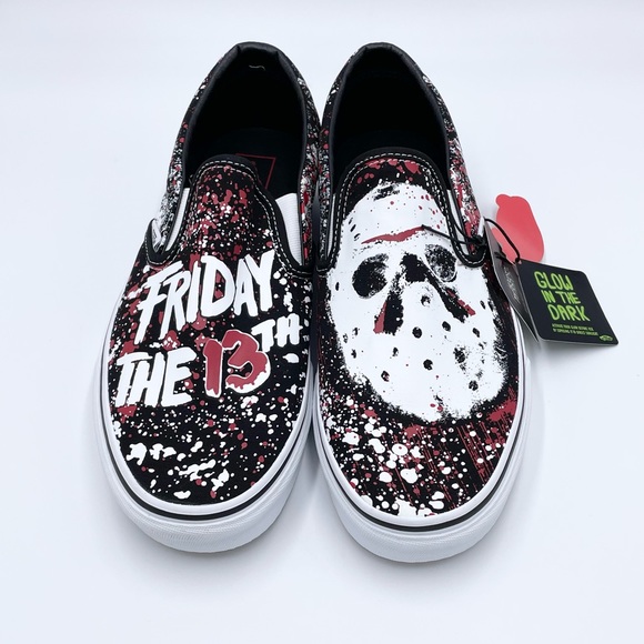 Vans House of Terror (Horror) Jason Voorhees FRIDAY THE 13TH Slip-On shoes Sz 11 - Picture 4 of 12